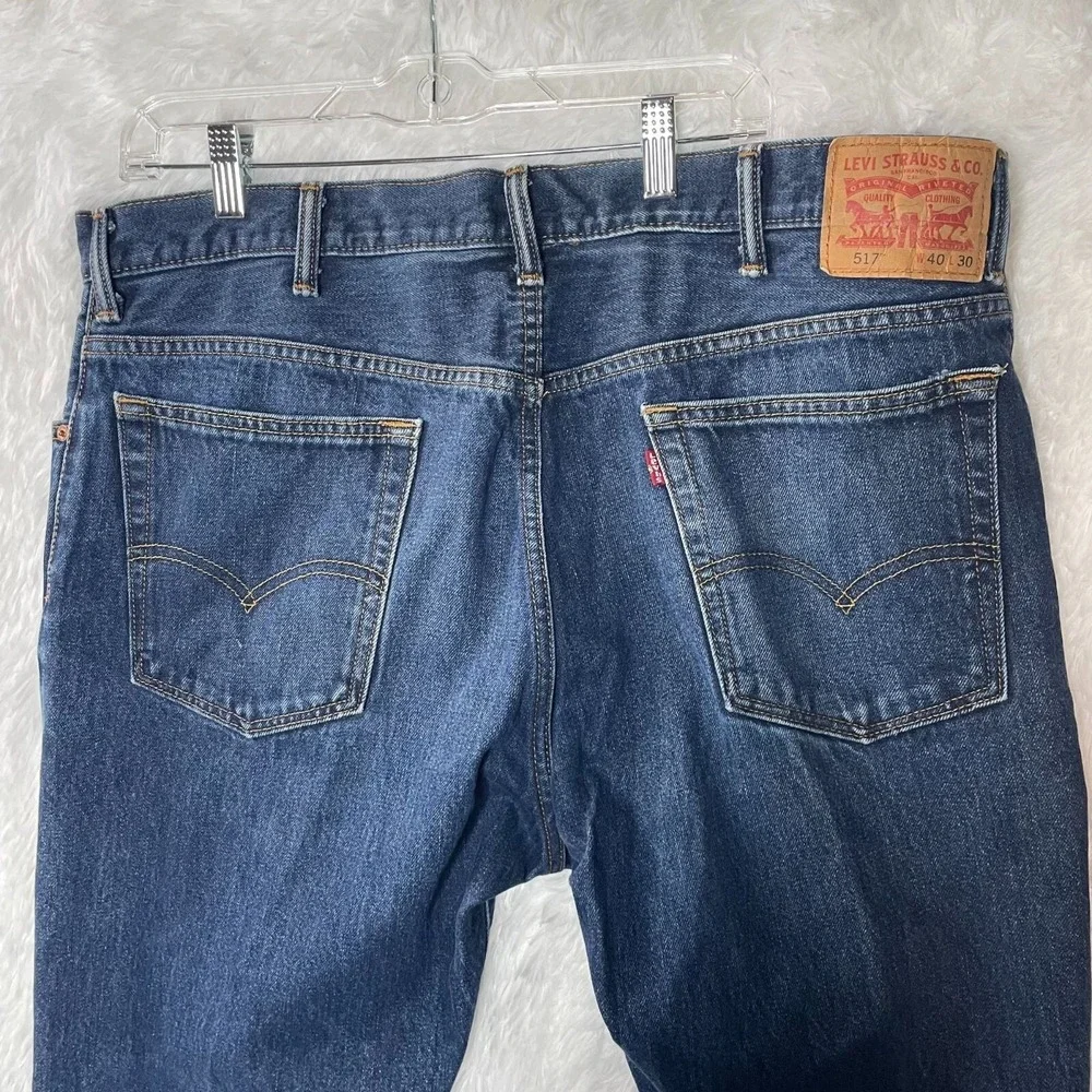 Levis 517 Mens Blue Denim Jeans 40x30 Straight Plus Size Classic Minimalist